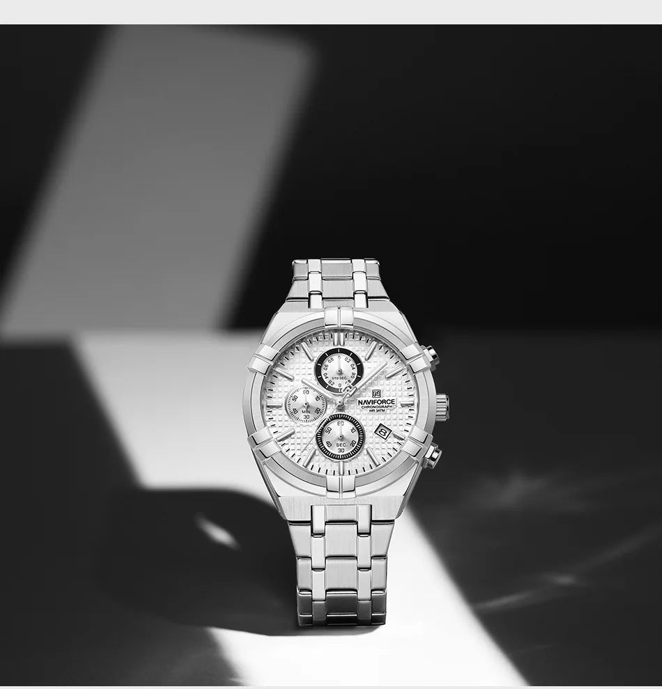 NAVIFORCE relojes originales para hombre, cronógrafo deportivo de cuarzo a la moda, reloj de pulsera para hombre Simple salvaje resistente al agua con pantalla