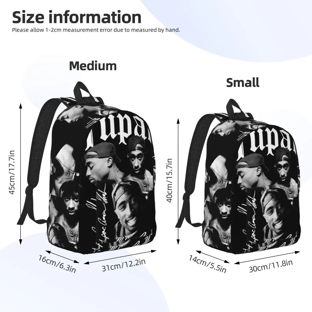 Mochila de hip hop del rapero Tupac 2PAC, mochila de gran capacidad para niños, mochila escolar, bolsos de hombro para hombres y mujeres