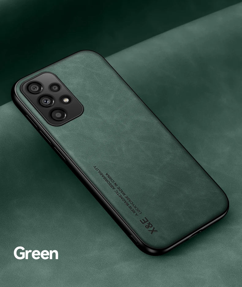Funda de teléfono de cuero esmerilado magnético con placa de hierro oculta para Xiaomi 17 Pro Max 15T 15 14 14T 13 13T 12 12T 11 11T Pro