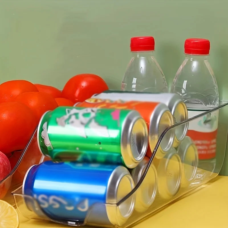 Caja de almacenamiento para refrigerador doméstico, refrigerador de cocina, estante de almacenamiento apilado de gran capacidad, organización de agua, aperitivos y latas