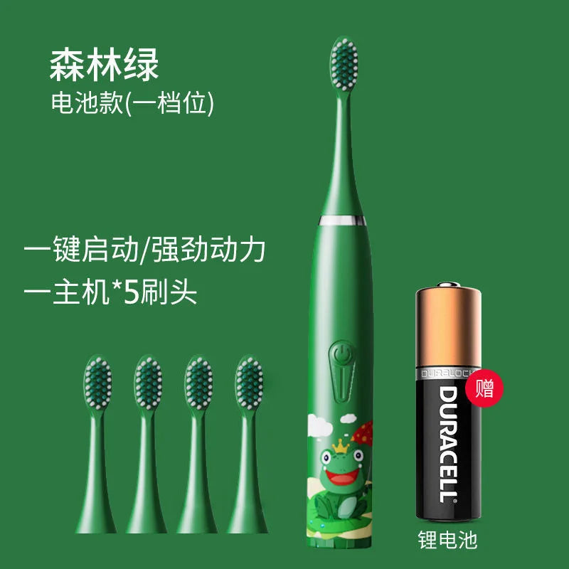 Cepillo de dientes eléctrico para niños, venta al por mayor, pelo suave de dibujos animados, IP7, resistente al agua, vibración ultrasónica, regalos