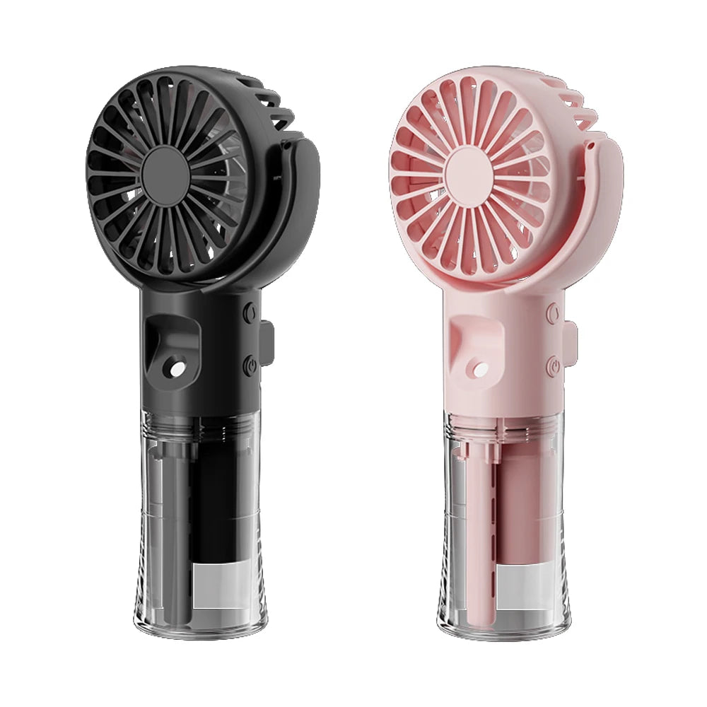 Miniventilador portátil de mano, dispositivo de pulverización de agua, con carga USB, 4 velocidades, para colgar en el cuello, Personal