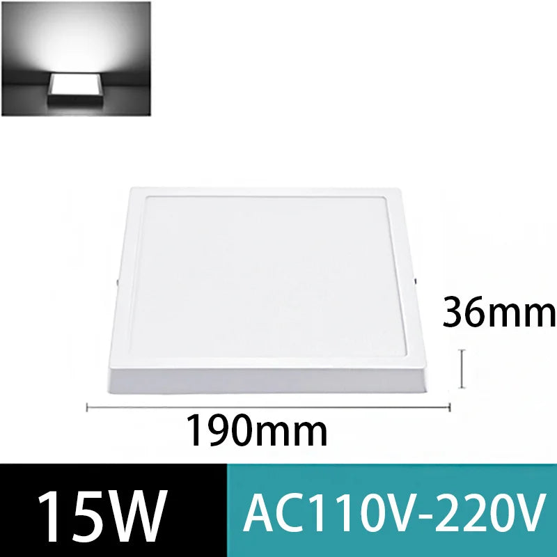 Lámpara de techo Led 110-265V Panel ultrafino luz Led para sala de estar dormitorio iluminación interior 20W 30W luces de techo redondas cuadradas