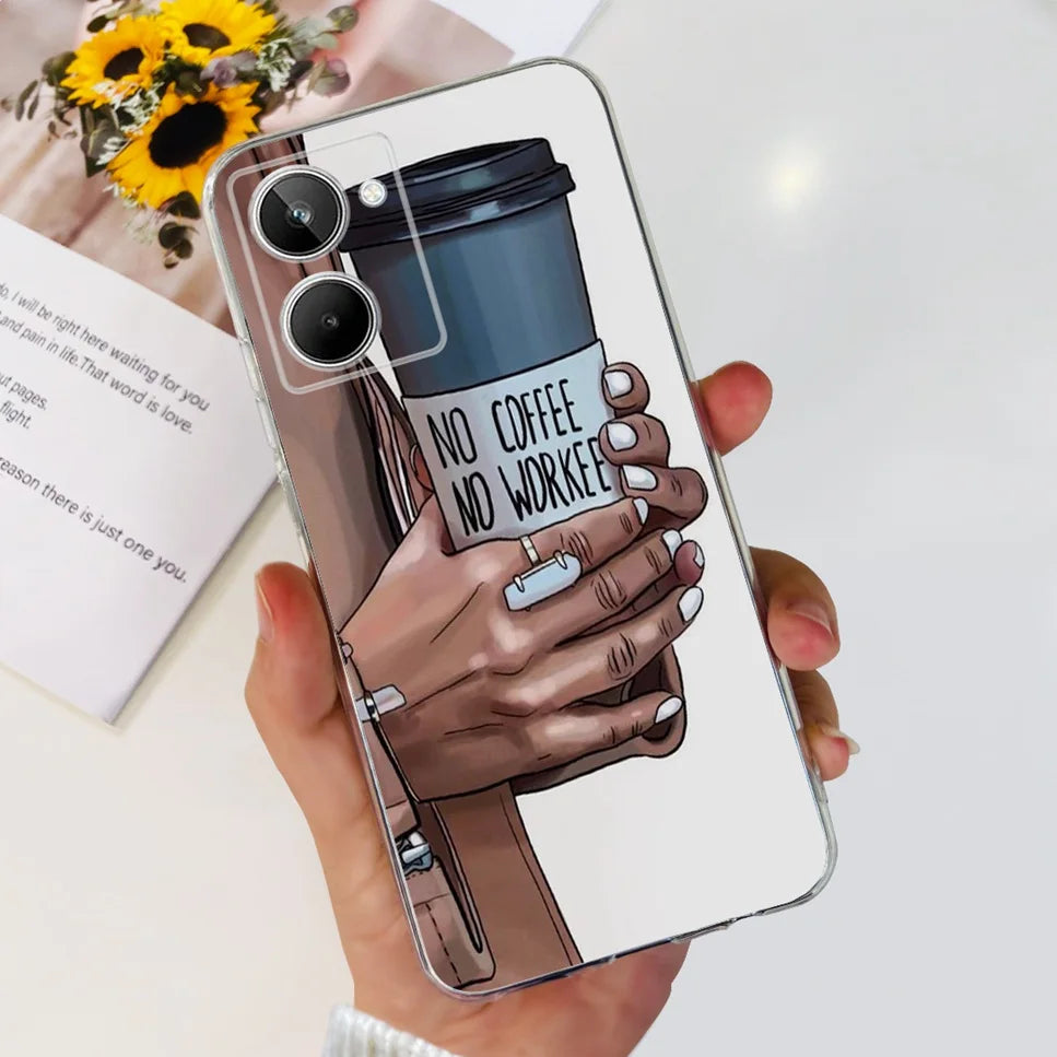 Para Realme 10 4G RMX3630 funda de teléfono suave de silicona TPU a prueba de golpes para Realme 10 funda protectora trasera con diseño de dibujos animados bonitos