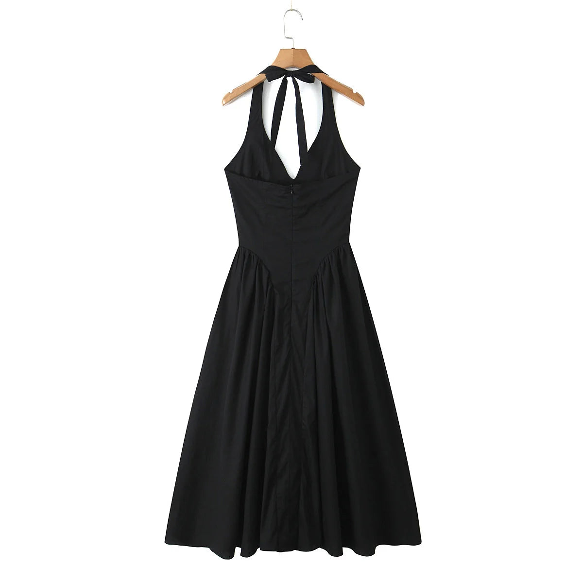 YENKYE-vestido Sexy con espalda descubierta para mujer, vestido verde elegante con cuello Halter, cintura baja, corte en A, Midi, vestidos de fiesta de noche de verano, bata de algodón