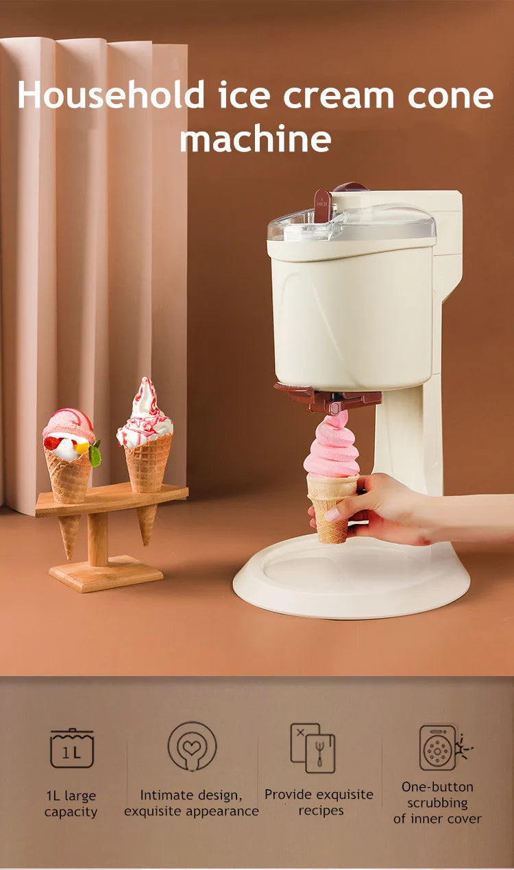 Máquina de helado Manual automática de sobremesa operación Simple Mini máquina de helado suave de gran capacidad para el hogar DI
