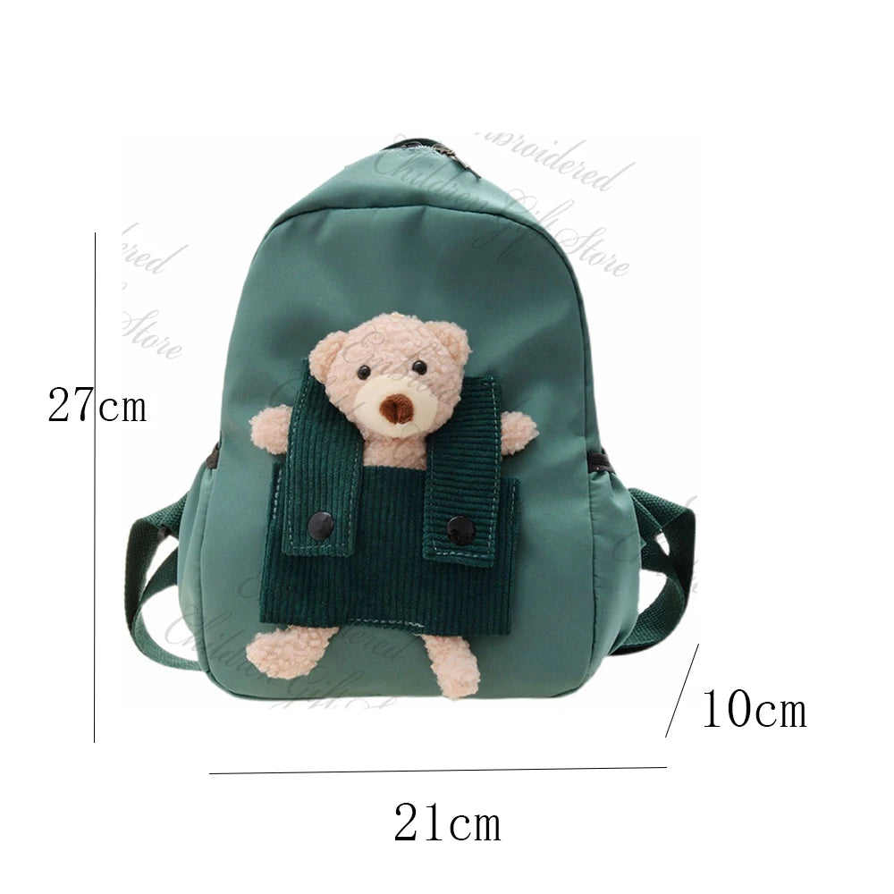 Mochila con nombre personalizado para niños, mochila bordada con dibujos animados para bebé, bolsa de libros para jardín de infantes, mochilas para salir, novedad