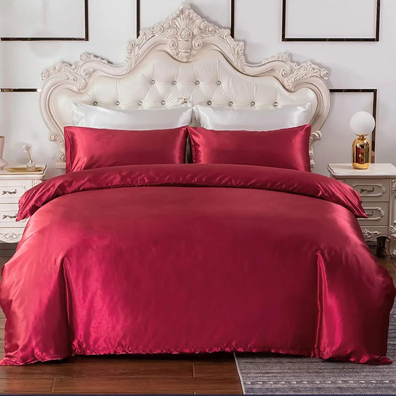 Juego de funda nórdica de cama, funda de edredón con textura suave y sedosa con bridas de esquina y cierre de cremallera, funda de almohada tipo sobre