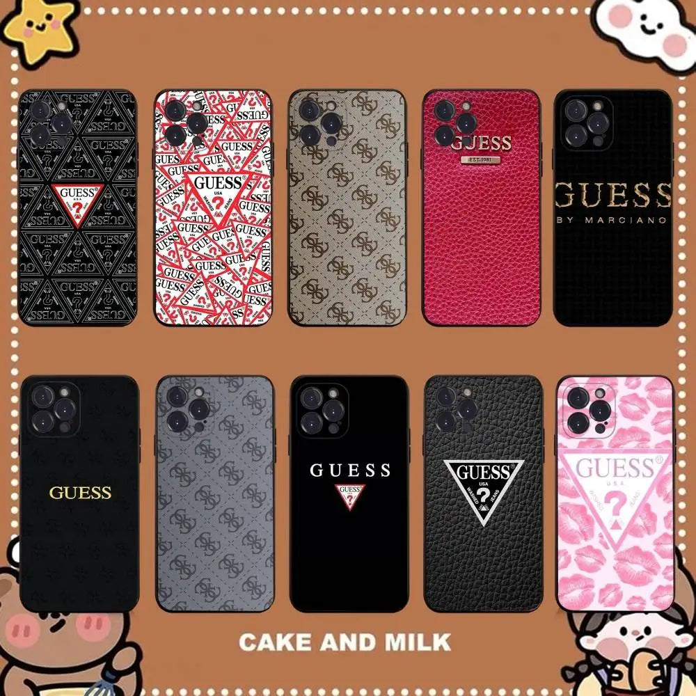 Funda para Teléfono de la Marca de Moda G-Guess para iPhone 17 16 15 16e 14 13 12 11 Pro Max Plus