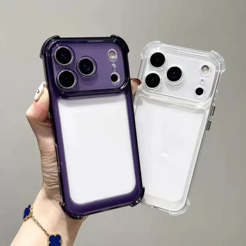 Funda de teléfono transparente a prueba de golpes de lujo para iPhone 17 Pro 16 15 14 13 12 11 17 Pro Max 17 Air Clear funda de parachoques suave