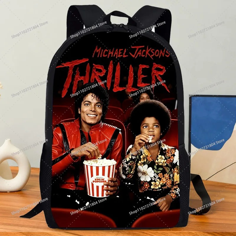Mochilas de gran capacidad del Rey del Pop Michael Jackson para estudiantes, mochila escolar con estampado de dibujos animados, bolsa de almacenamiento de papelería y libros a la moda