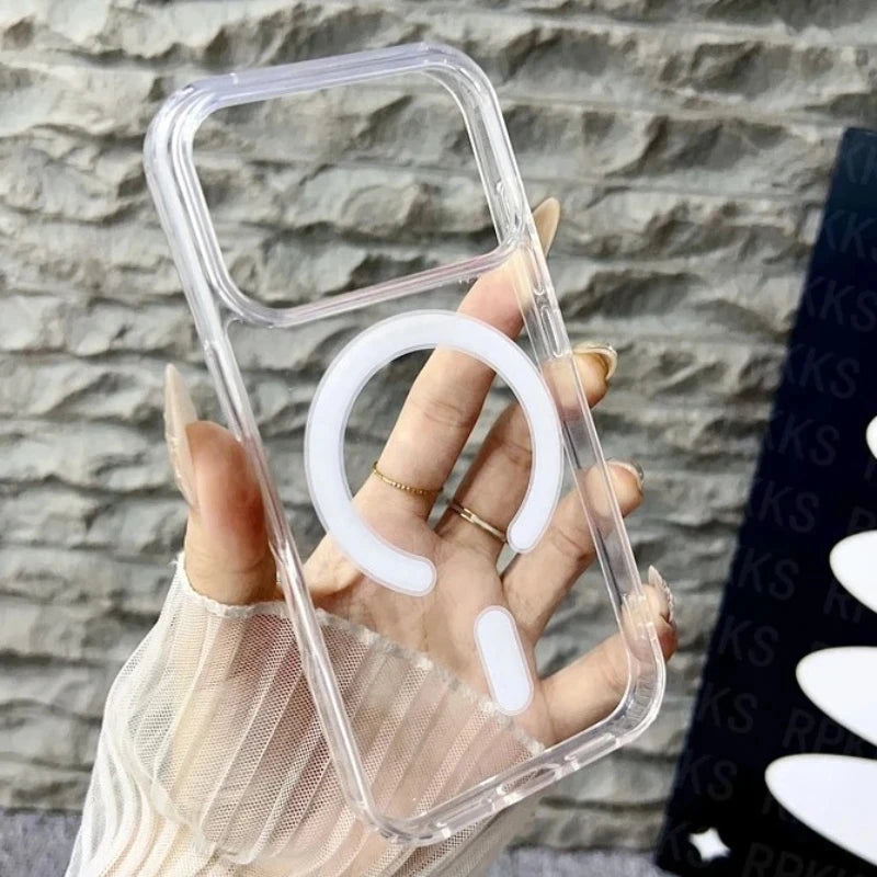 Funda de teléfono magnética de TPU suave para iPhone 17 Pro 13 11 16 Pro Max 15 14 12 Air 17Promax 17pro Funda transparente a prueba de golpes