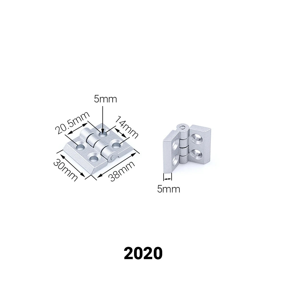 5/10 Uds 2020 3030 4040 4545 bisagras de aleación de Zinc accesorio de perfil de aluminio conector de bisagra de puerta para extrusión de perfil de aluminio