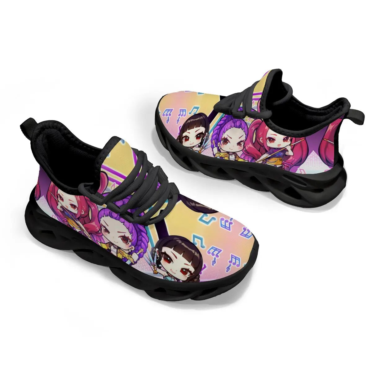 Zapatos Casuales para Niños, Zapatillas Deportivas Casuales con Estampado de Notas Musicales para Niñas, Zapatillas para Correr Casuales para Hombres y Mujeres, Tallas Grandes
