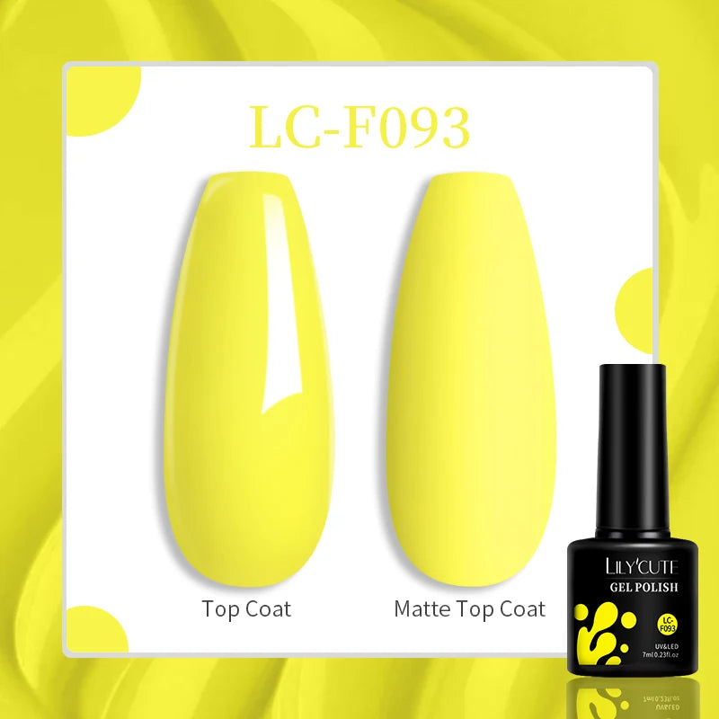 LILYCUTE-esmalte en Gel para uñas, barniz semipermanente para manicura, con LED UV, 129 colores, 7ML