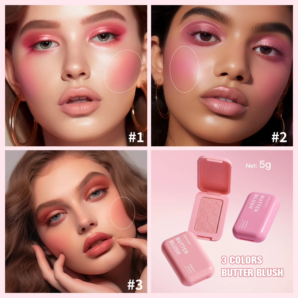 Matte Butter rubor Bronzer Longwear maquillaje facial con hasta 12 horas de uso fórmula vegana-Merry Butta