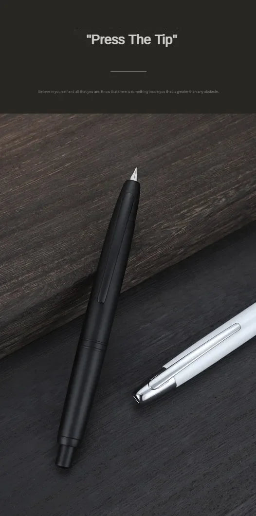 JINHAO 10 pluma estilográfica de prensa, punta retráctil EF/F de Metal con Clip, convertidor de pluma de tinta para escribir, suministros escolares, papelería PK A1 A2