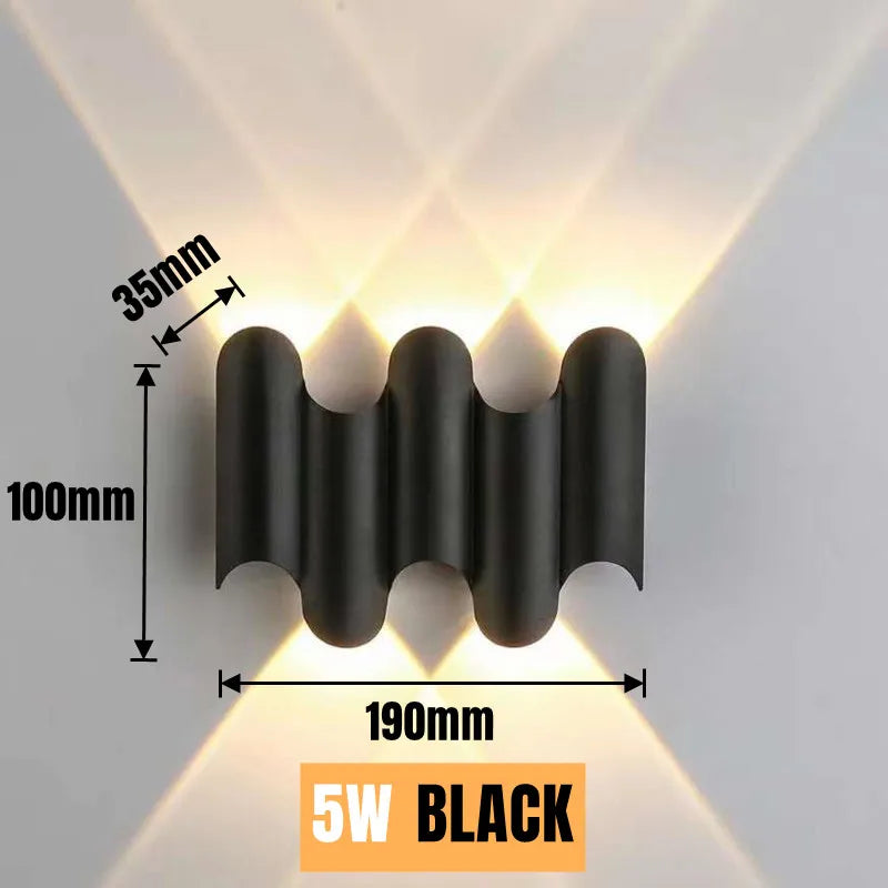 Lámpara de pared Led para exteriores, iluminación luminosa impermeable hacia arriba y hacia abajo, decoración de jardín, AC85-265or, lámparas de pared para sala de estar, porche y exteriores