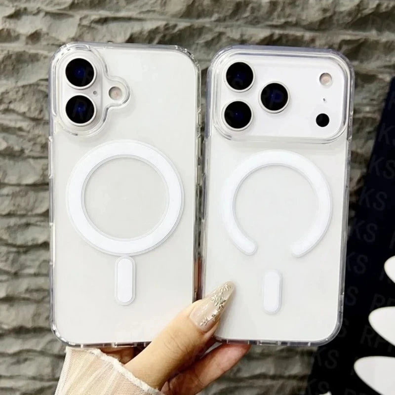 Funda de teléfono magnética de TPU suave para iPhone 17 Pro 13 11 16 Pro Max 15 14 12 Air 17Promax 17pro Funda transparente a prueba de golpes