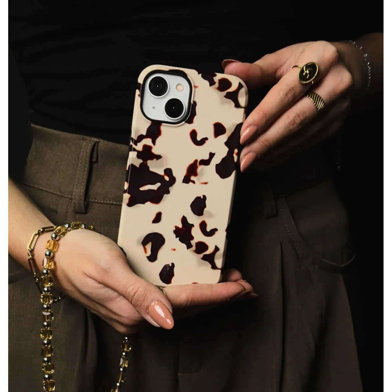 Funda de teléfono para iPhone 16 15 14 13 12 11 X XS XR XSMAX 7 8 Pro Max Plus cubierta trasera de doble capa elegante y minimalista de lujo