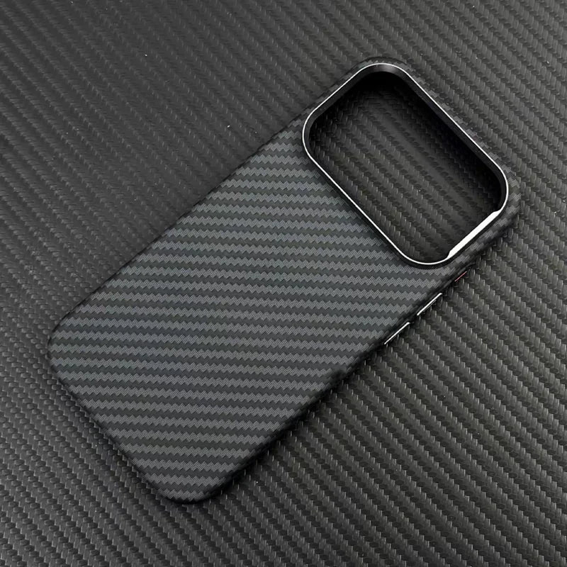 Funda Magnética con Textura de Fibra de Carbono para iPhone 17, 17 Pro Max, 16 Pro, 15, 14, 13, Ultrafina, con Lente de Aleación, Carga Inalámbrica, Carcasa Rígida