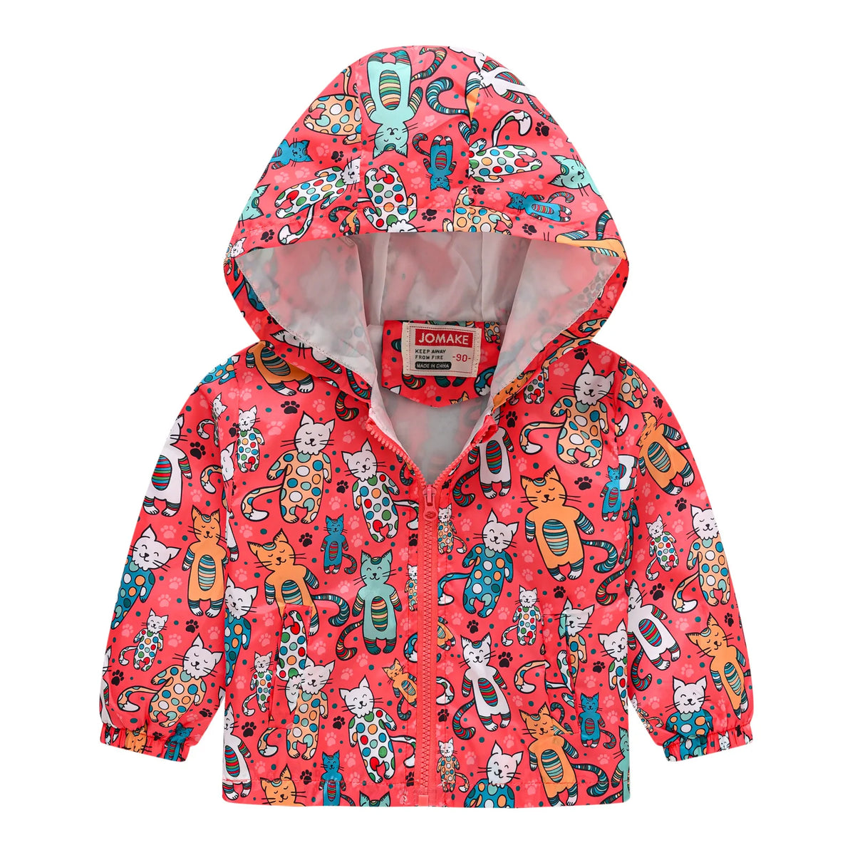 Chaqueta impermeable con capucha para niños y niñas, cortavientos con cremallera y estampado de dinosaurio de dibujos animados, a la moda, novedad