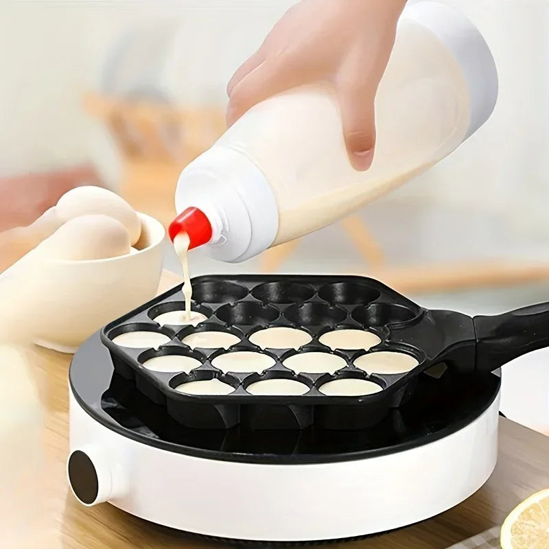 Botella mezcladora de masa para panqueques con bola mezcladora y batidor de alambre para panqueques, cupcakes, muffins, crepes y más con calidad de restaurante
