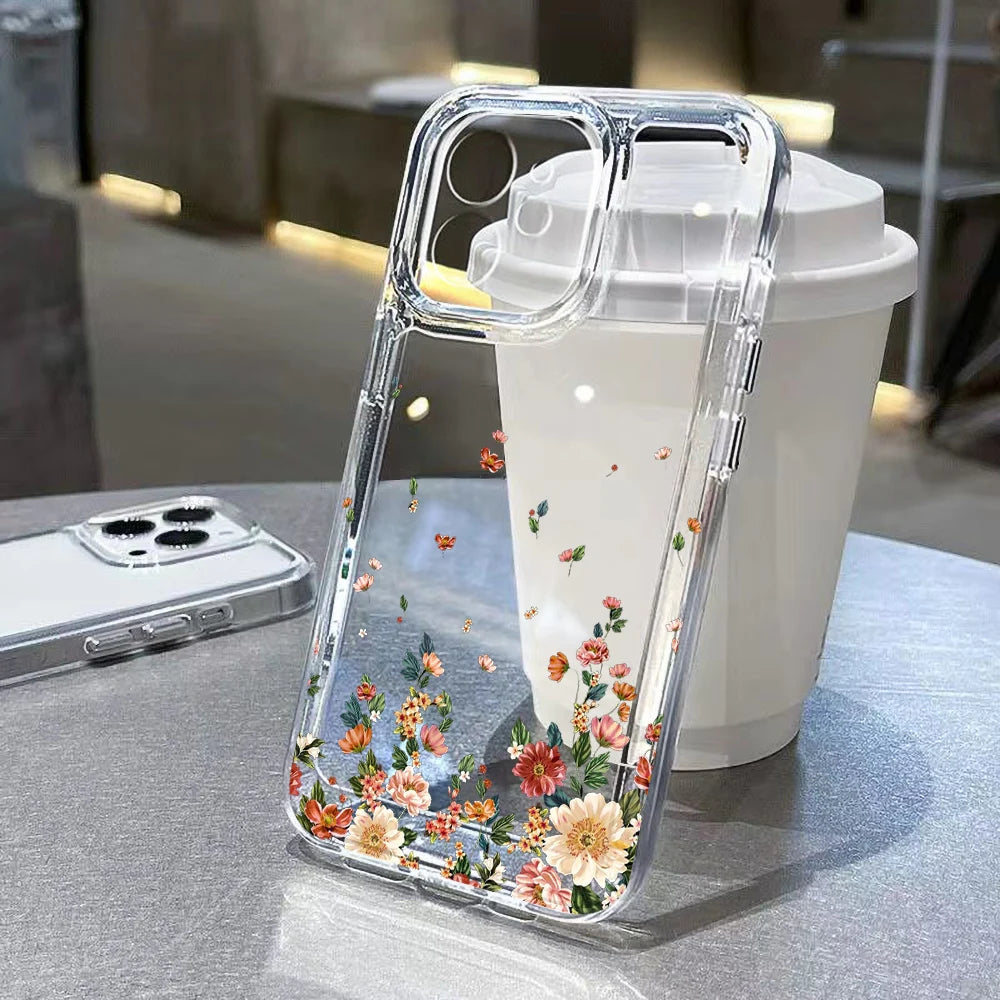 Funda Floral Transparente iPhone