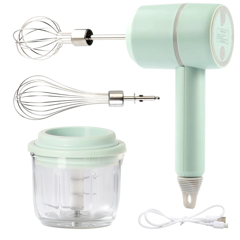 Batidora portátil, herramientas de cocina, batidora manual, juego de procesadores de alimentos eléctricos, Espumador de leche, batidor de huevos, batidora para hornear pasteles