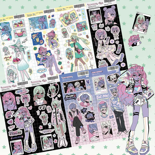 Pegatinas de dibujos animados coreanos, pegatinas de personajes de chica dulce y bonita, manual, diario, cuaderno, planificador, álbum de recortes, pegatina decorativa DIY