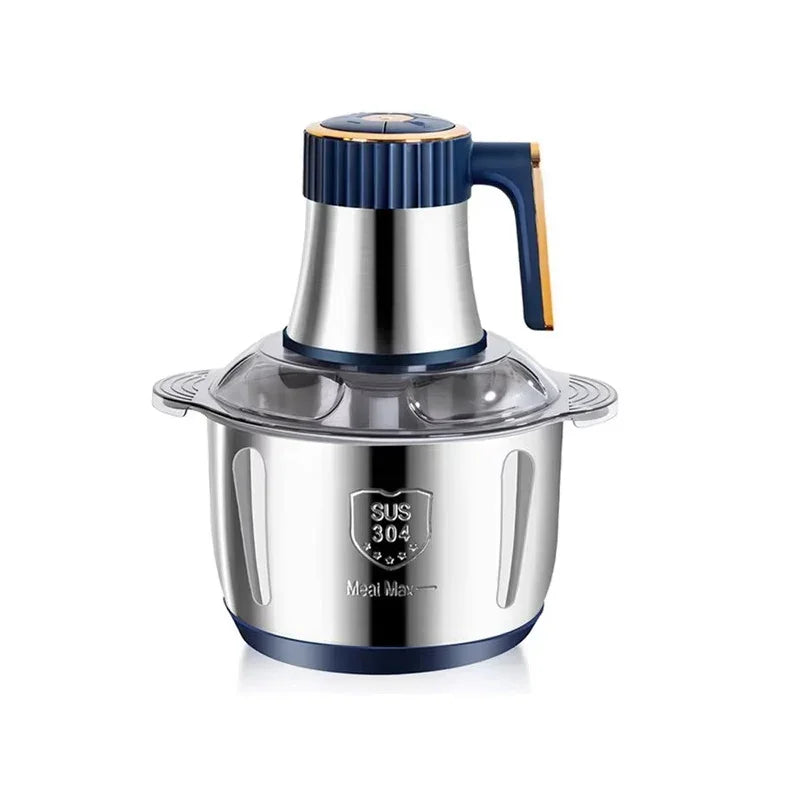 Picadora de Carne Eléctrica de Gran Capacidad de 5L, Trituradora de Alimentos, Picadora de Vegetales, Procesador Multifuncional de Cocina