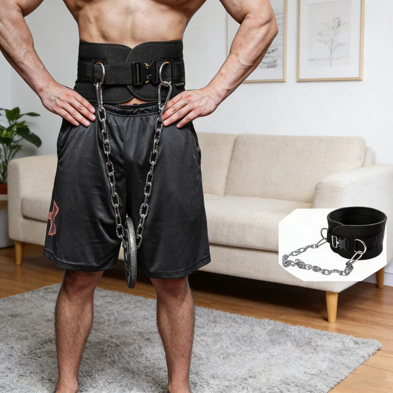 Cinturón de inmersión de alta resistencia, cadena de acero ajustable para dominadas ponderadas, entrenamiento de fuerza, gimnasio en casa, equipo de Fitness