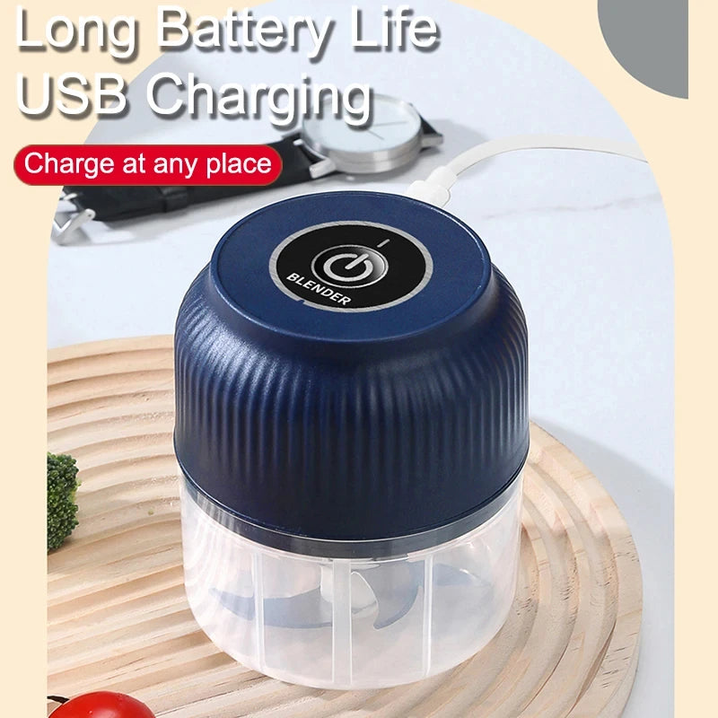 Picadora de Verduras Eléctrica Inalámbrica Recargable por USB de 250 ml, Picadora de Ajo, Picadora de Alimentos para Cocina, Utensilios para Picar Ajo