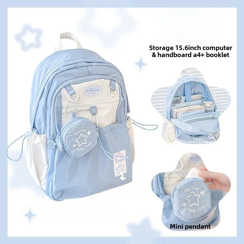 Nueva mochila para niña, bolso escolar grande y bonito con cordón a la moda para estudiante, bolso de hombro femenino de viaje coreano para escuela secundaria