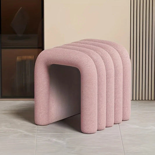 Taburete Moderno, Lujoso Reposapiés de Terciopelo y Banco de Maquillaje, Taburete Versátil para Decoración de Sala de Estar, Dormitorio y Pasillo