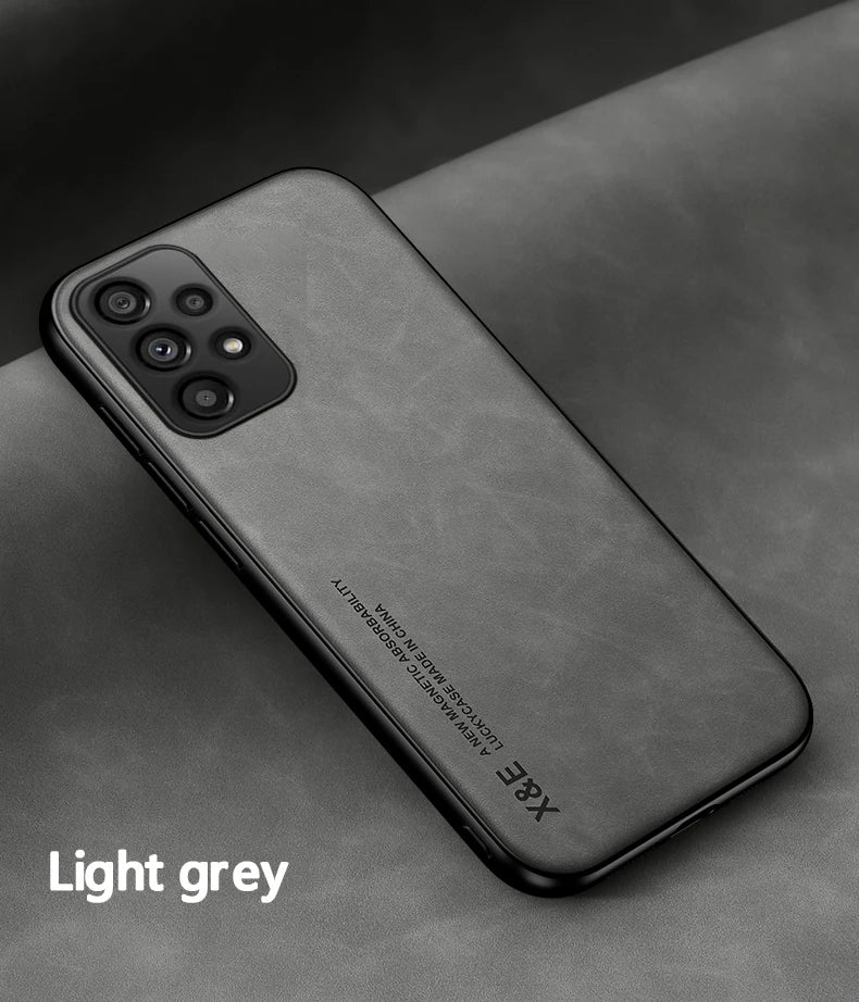 Funda de teléfono de cuero esmerilado magnético con placa de hierro oculta para Xiaomi 17 Pro Max 15T 15 14 14T 13 13T 12 12T 11 11T Pro