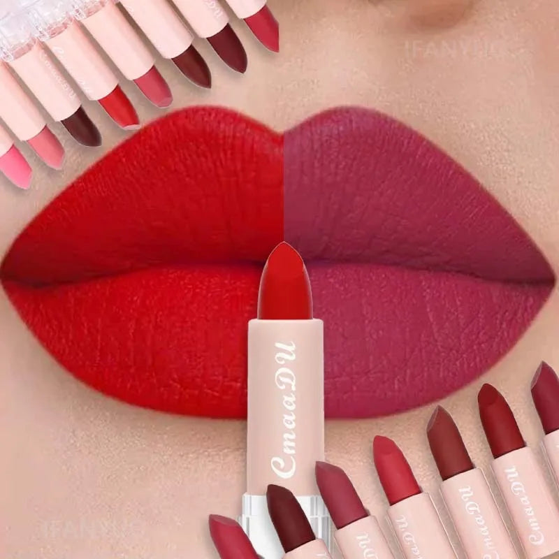 Lápiz Labial de 15 Colores, Impermeable, de Larga Duración, Mate, Terciopelo, Sexy, Rojo, Brillo Labial Nude, Brillo Labial Brillante, Tinte Labial Rojo Intenso, Maquillaje