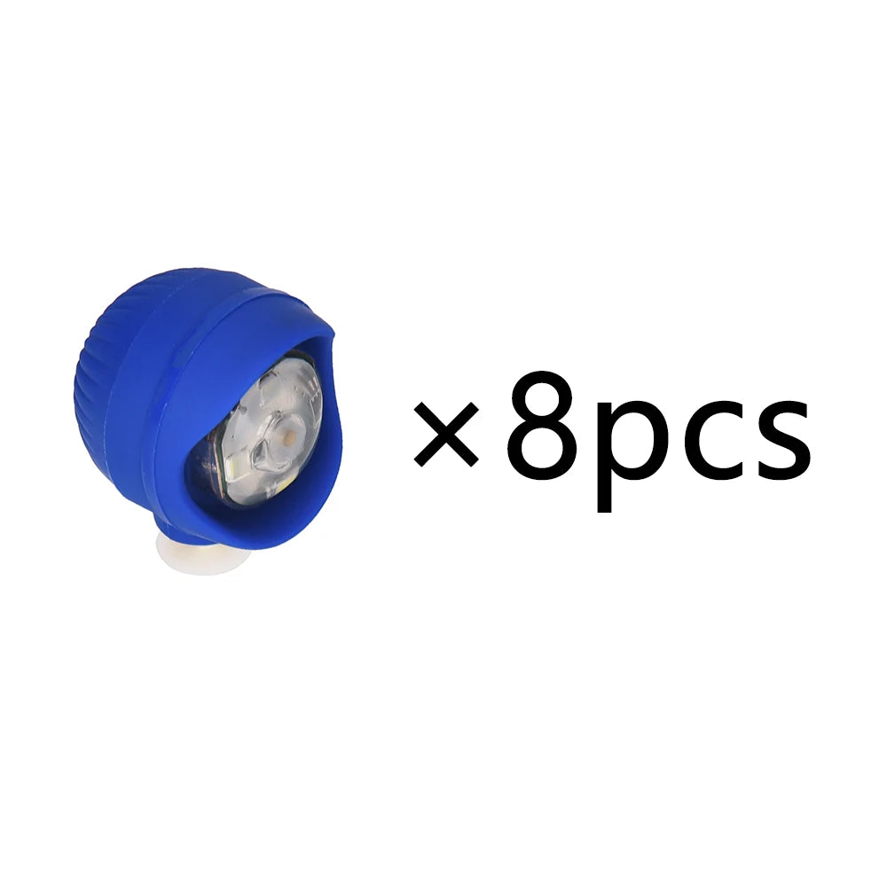 8 luces LED de PVC para zapatos, accesorios ideales para caminar de noche, acampar y pasear perros, luces para zapatos, 3 modos de iluminación