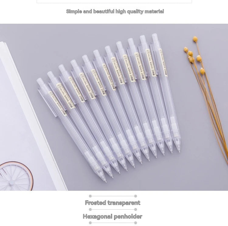 5 unids/set portaminas blanco Simple bolígrafo automático 0,5/0,7mm para estudiantes útiles escolares accesorios de oficina papelería
