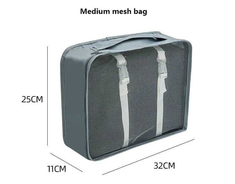 Juego de 7/8/9 piezas de bolsas de almacenamiento de viaje, artículos de tocador digitales, zapatos, bolsa organizadora de ropa, maleta, bolsa ordenada para ropa, juego de cubos de embalaje