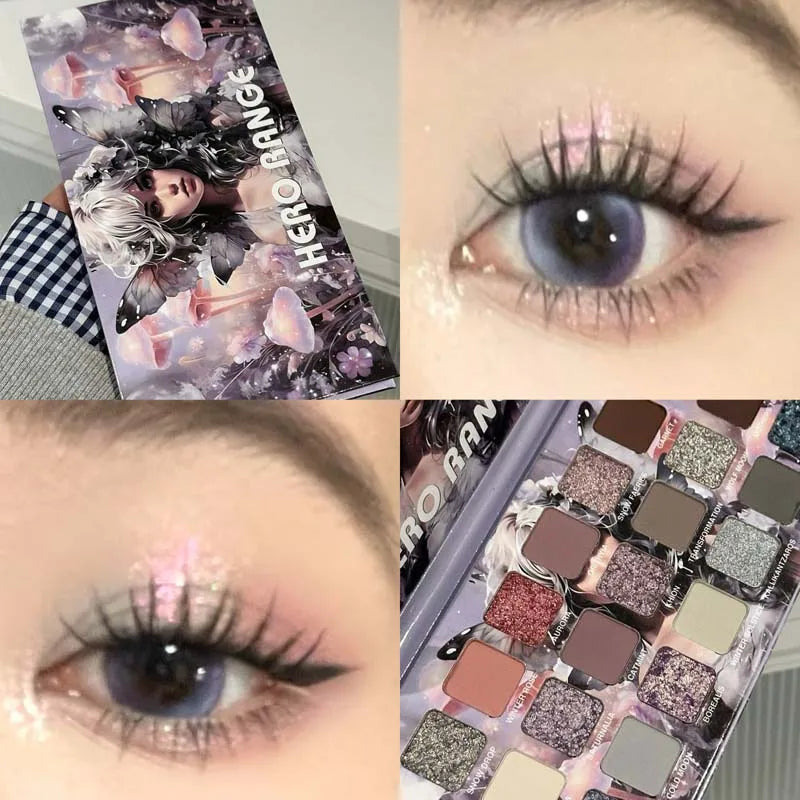 Paleta de sombra de ojos camaleón de 21 colores, luna fría, pigmentos brillantes mate multifuncionales, maquillaje de larga duración