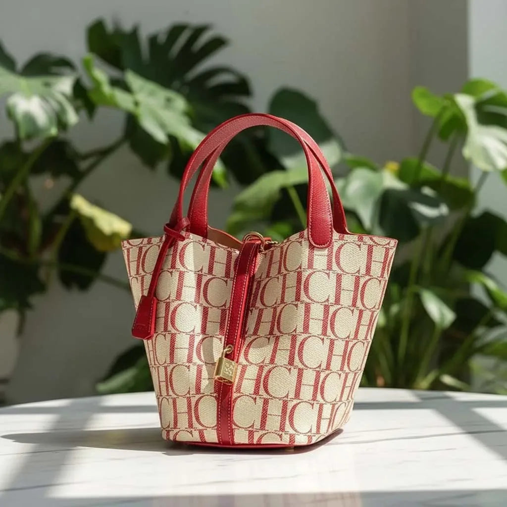 CH-Bolso de viaje para ir al trabajo de gran capacidad, marca de lujo, textura de moda, bolso de hombro con estampado de letras para mujer