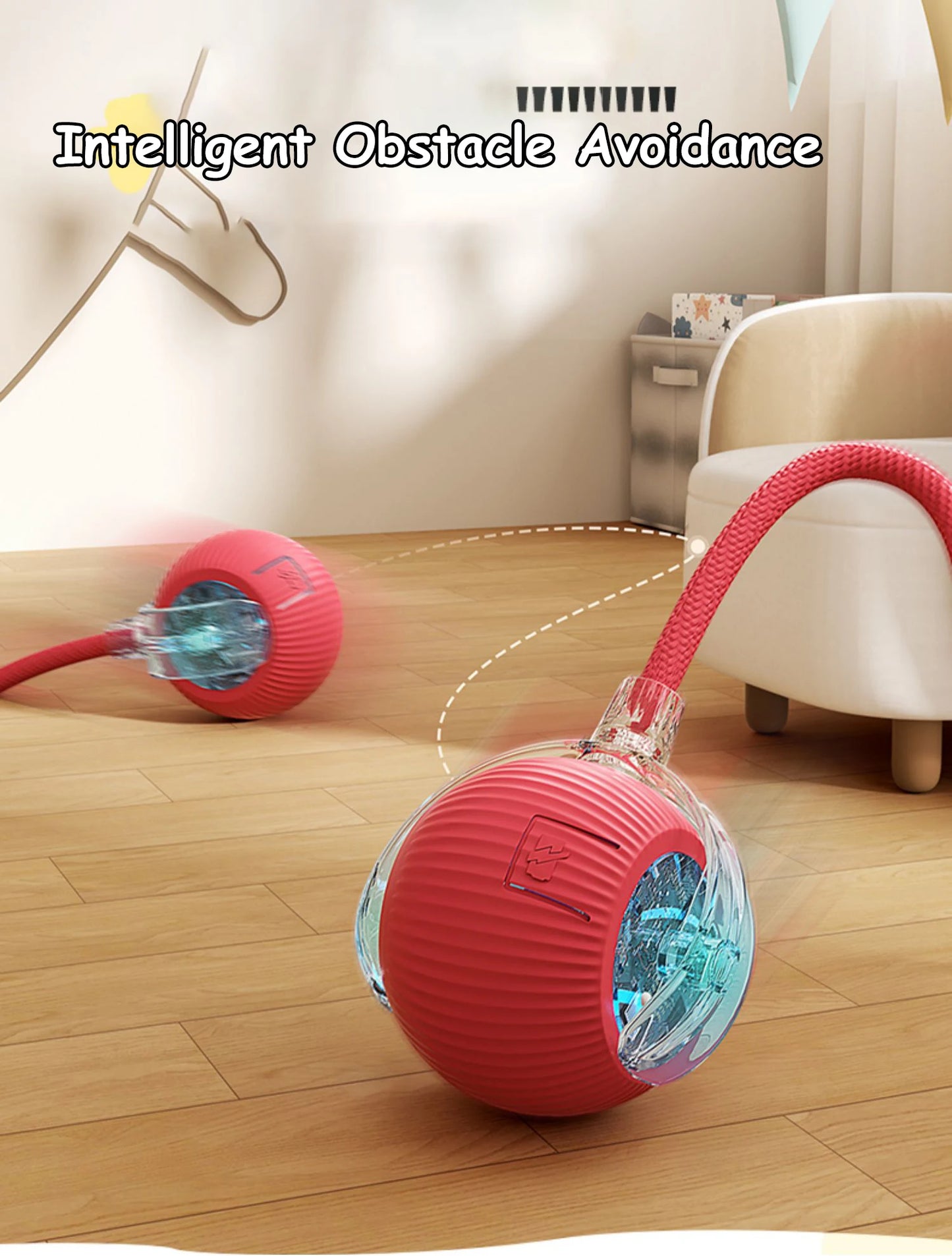 Nuevo Juguete Interactivo para Gatos, Pelota Rodante Automática con Cola Artificial, Recargable, Juguete Eléctrico Inteligente para Mascotas, Perros y Gatos, Imita Ratones