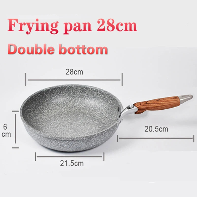 Sartén antiadherente para el hogar, Wok, Cocina de Inducción para panqueques, estufa de gas, cacerola especial, sartén antiadherente duradera