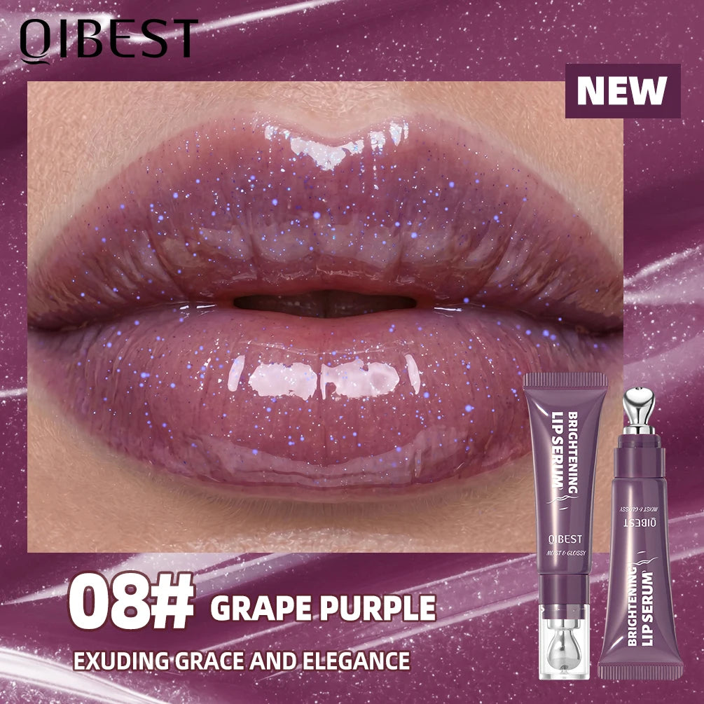 Brillo Labial QIBEST Efecto Espejo, Tinte de Larga Duración, Hidratante, Brillante, con Purpurina, Maquillaje Nutritivo