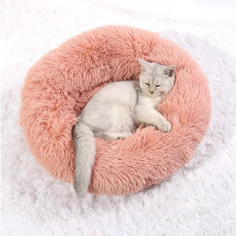 Cama redonda para mascotas de 40-90cm y 6 tamaños, cama para perros grandes, cama para gatos súper suave, casa para perros de peluche para perros medianos, casa para dormir cálido en invierno