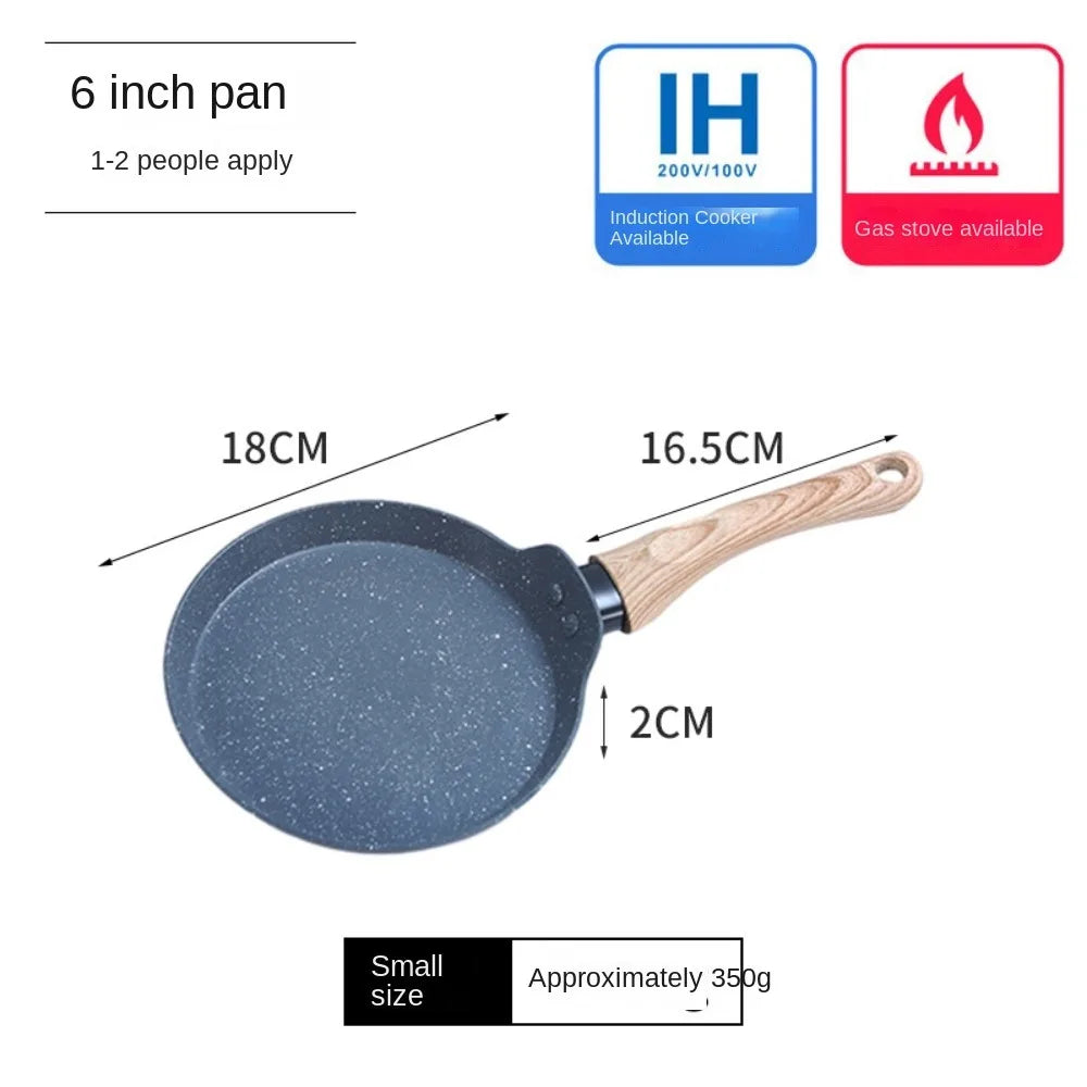 Olla para panqueques japonesa duradera de 6/8/10 pulgadas, sartén antiadherente fácil de limpiar, cocina para desayuno, Cocina de Inducción de Gas