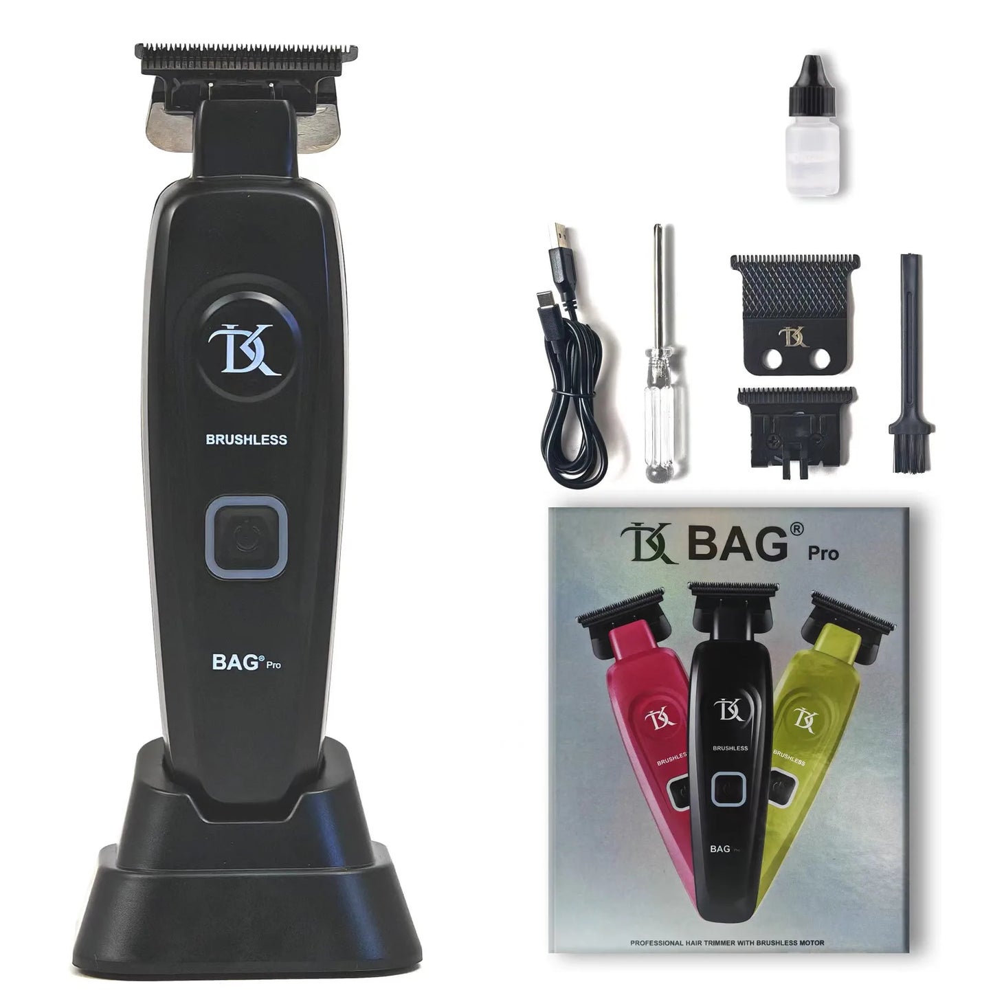 Cortapelos profesional para hombres 2025 DKBAG-078 recortador de barba dentada con cuchilla DLC con carga USB y Motor sin escobillas 7200 RPM