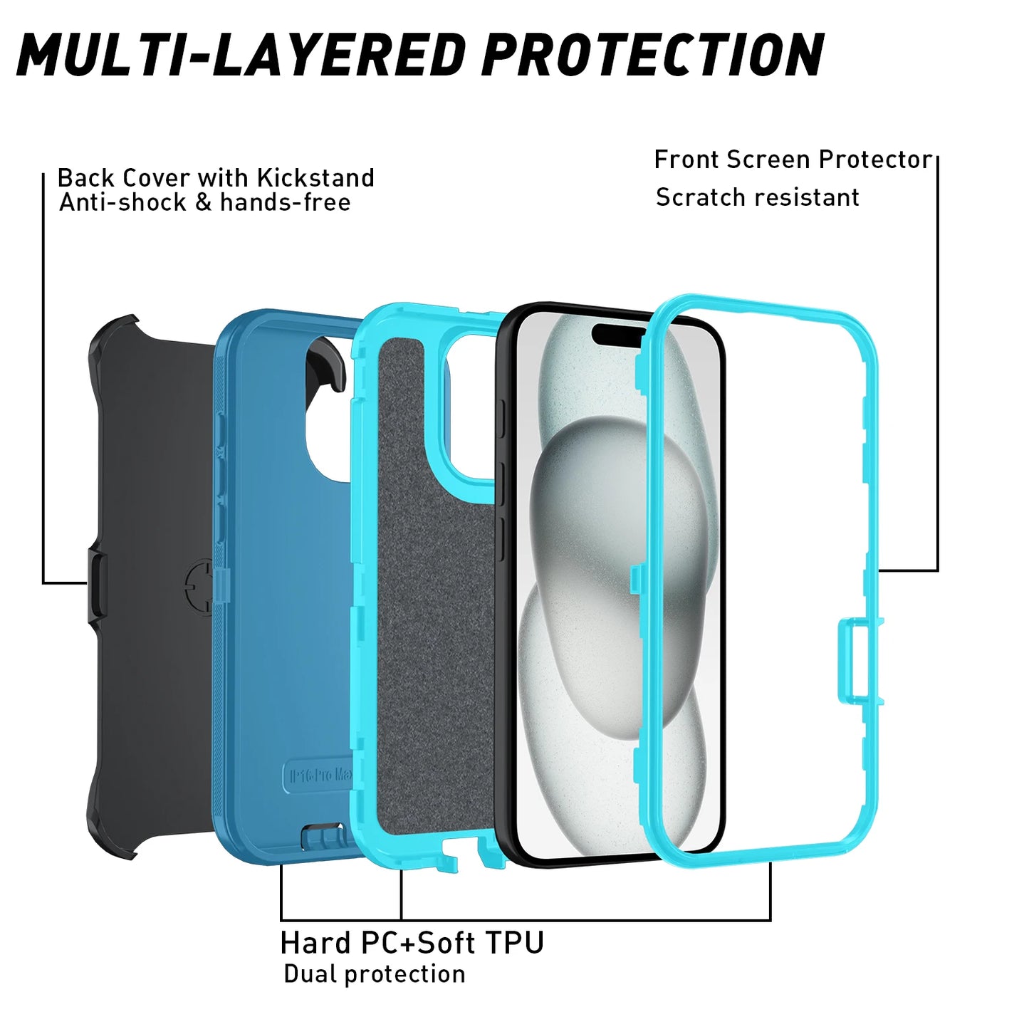 Armadura a prueba de golpes Defender funda de teléfono para iphone 11 12 13 14 15 Pro Max X XS XR XSMAX 7 8 Plus SE2 SE4 PC duro + cubierta trasera de TPU