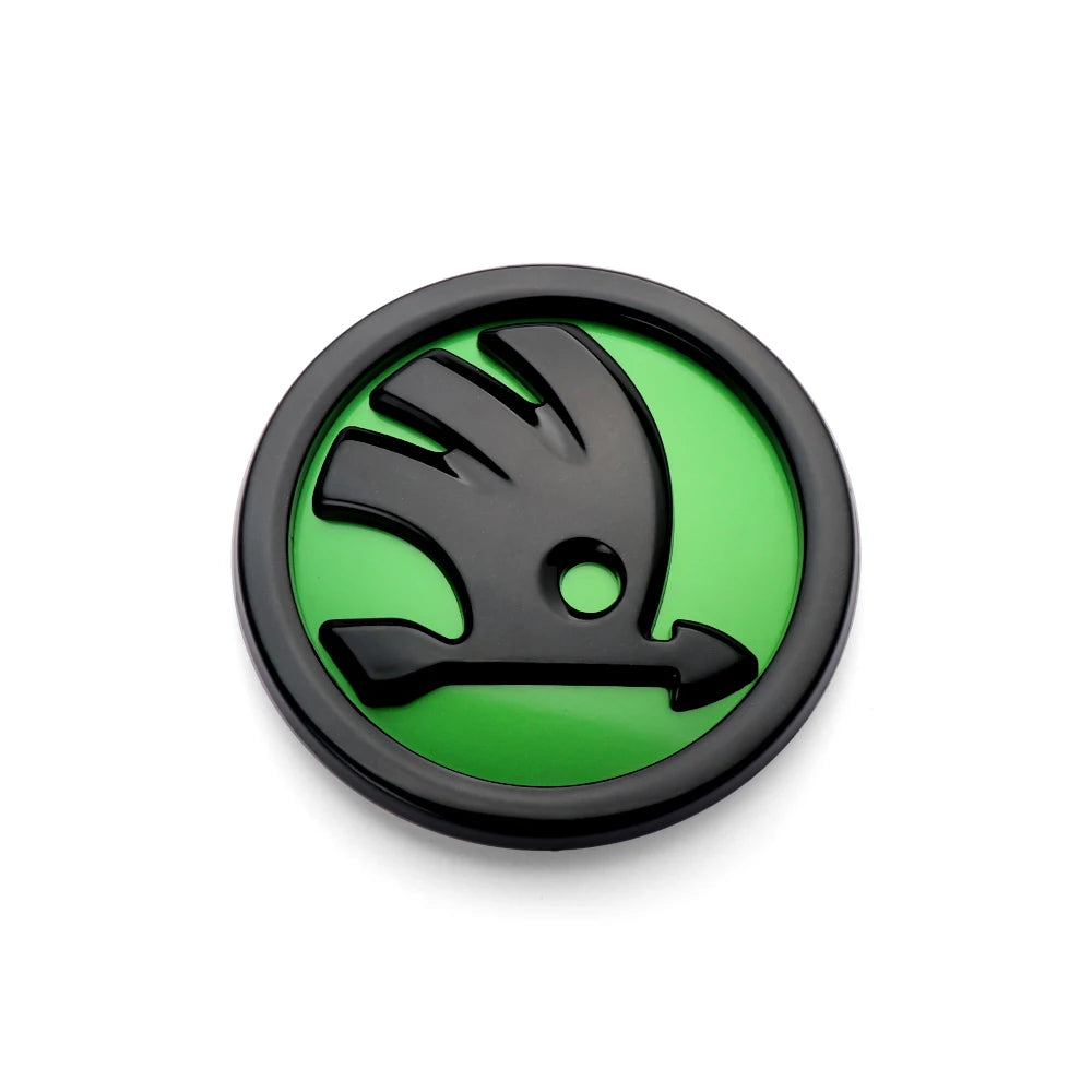 Emblema ABS de 80/90/100mm para el capó delantero del coche, adhesivo para maletero, para Skoda Yeti, Octavia, Fabia, Kodiaq, Rapid, Karoq, Superb, Kamiq S